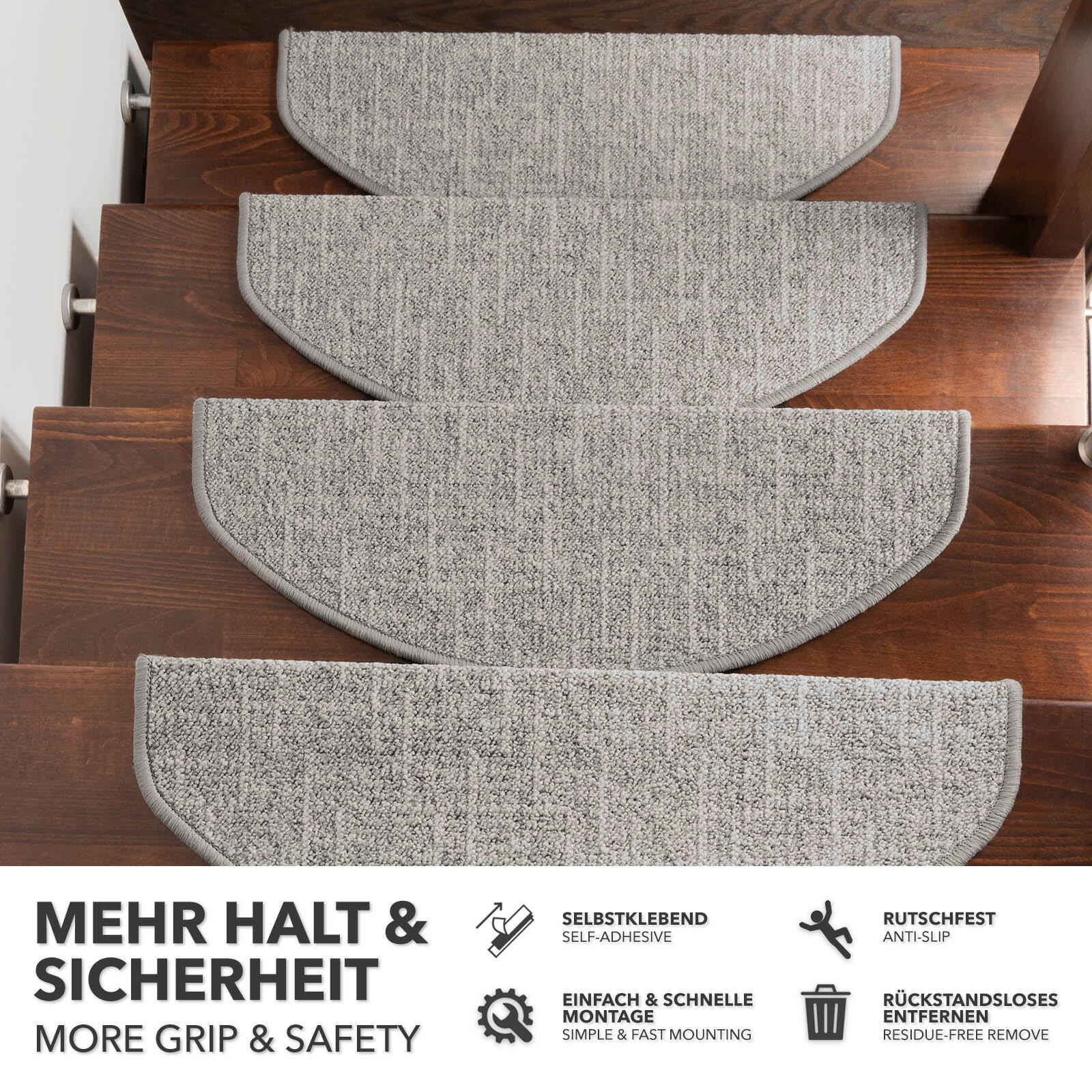 STUFENMATTE  65/23.5 cm  Hellgrau  - Hellgrau, Basics, Textil (65/23.5cm) - Floordirekt