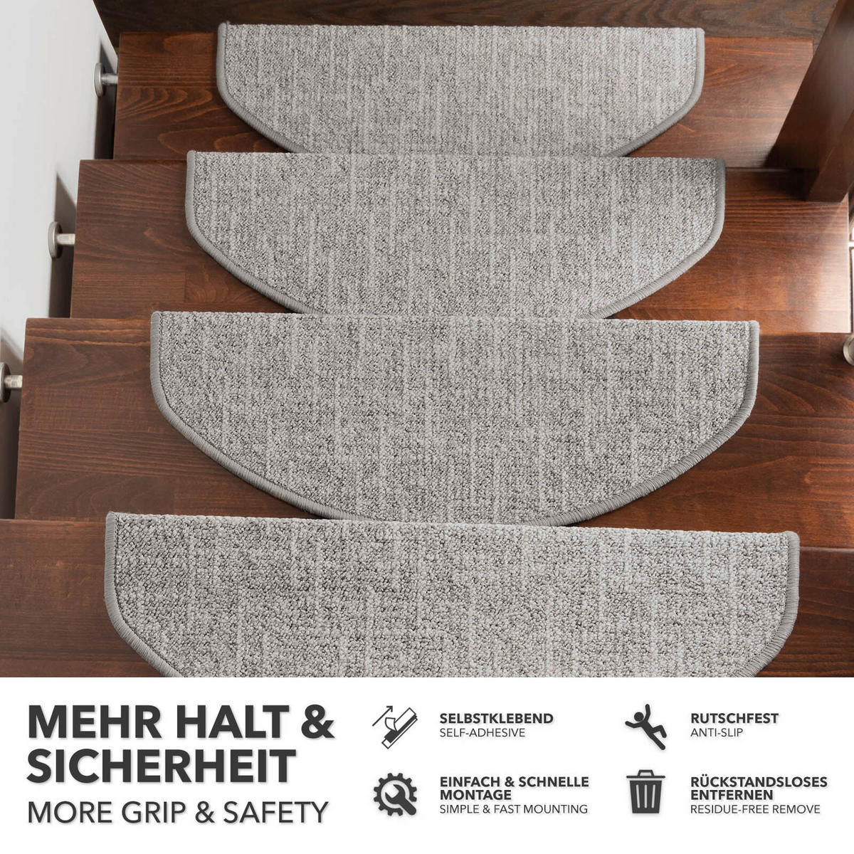 STUFENMATTE in Hellgrau  - Hellgrau, Basics, Textil (65/23.5cm) - Esposa