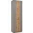 GARDEROBENSCHRANK Wildeiche massiv lackiert Eichefarben, Fango - Fango/Edelstahlfarben, Design, Holz/Metall (61/200/36cm) - DIETER KNOLL