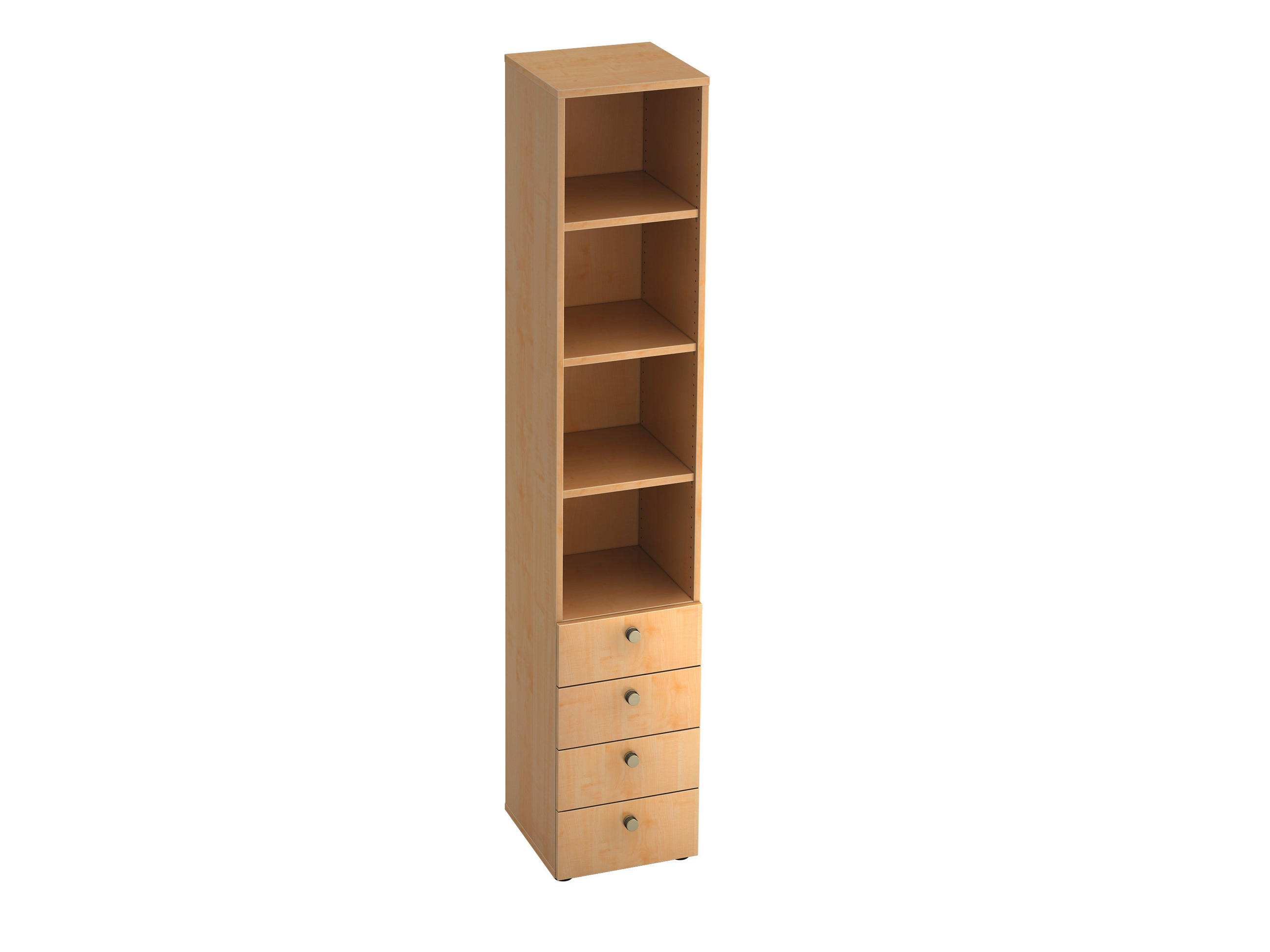 REGAL Ahornfarben  - Ahornfarben/Alufarben, KONVENTIONELL, Holzwerkstoff/Metall (40/215,6/42cm) - Venda