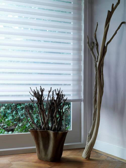 DOPPEL-ROLLO WEIß 220/240 cm  - Weiß, KONVENTIONELL, Textil (220/240cm)