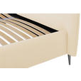 POLSTERBETT gepolstertes Kopfteil, Lattenrost, Bettkasten Beige 200/200 cm  - Beige/Schwarzchrom, KONVENTIONELL, Leder/Holz (200/200cm) - Esposa