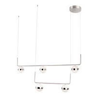 LED-HÄNGELEUCHTE 130/38/150 cm  - Weiß/Nickelfarben, Design, Kunststoff/Metall (130/38/150cm) - Globo