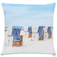 OUTDOOR-KISSENHÜLLE AMBIA GARDEN OUTDOOR 49/49 cm  - Naturfarben/Hellblau, Basics, Textil (49/49cm) - Ambia Garden