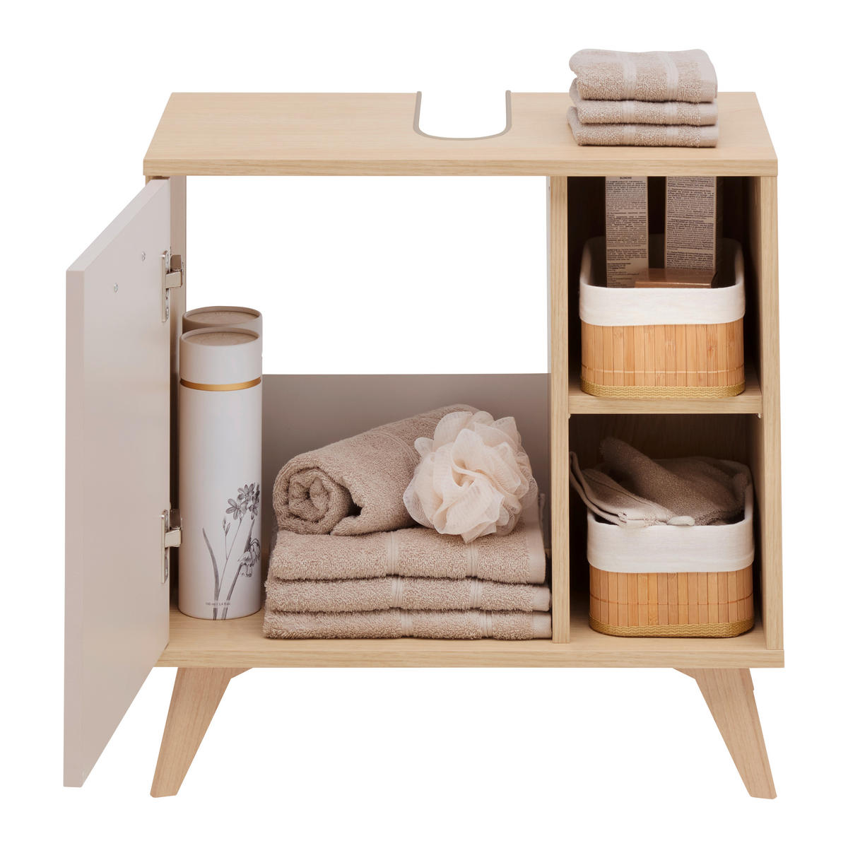 TVÄTTSTÄLLSUNDERSKÅP 60/58/35 cm  - kashmir/ekfärgad, Modern, trämaterial/plast (60/58/35cm) - Best Price