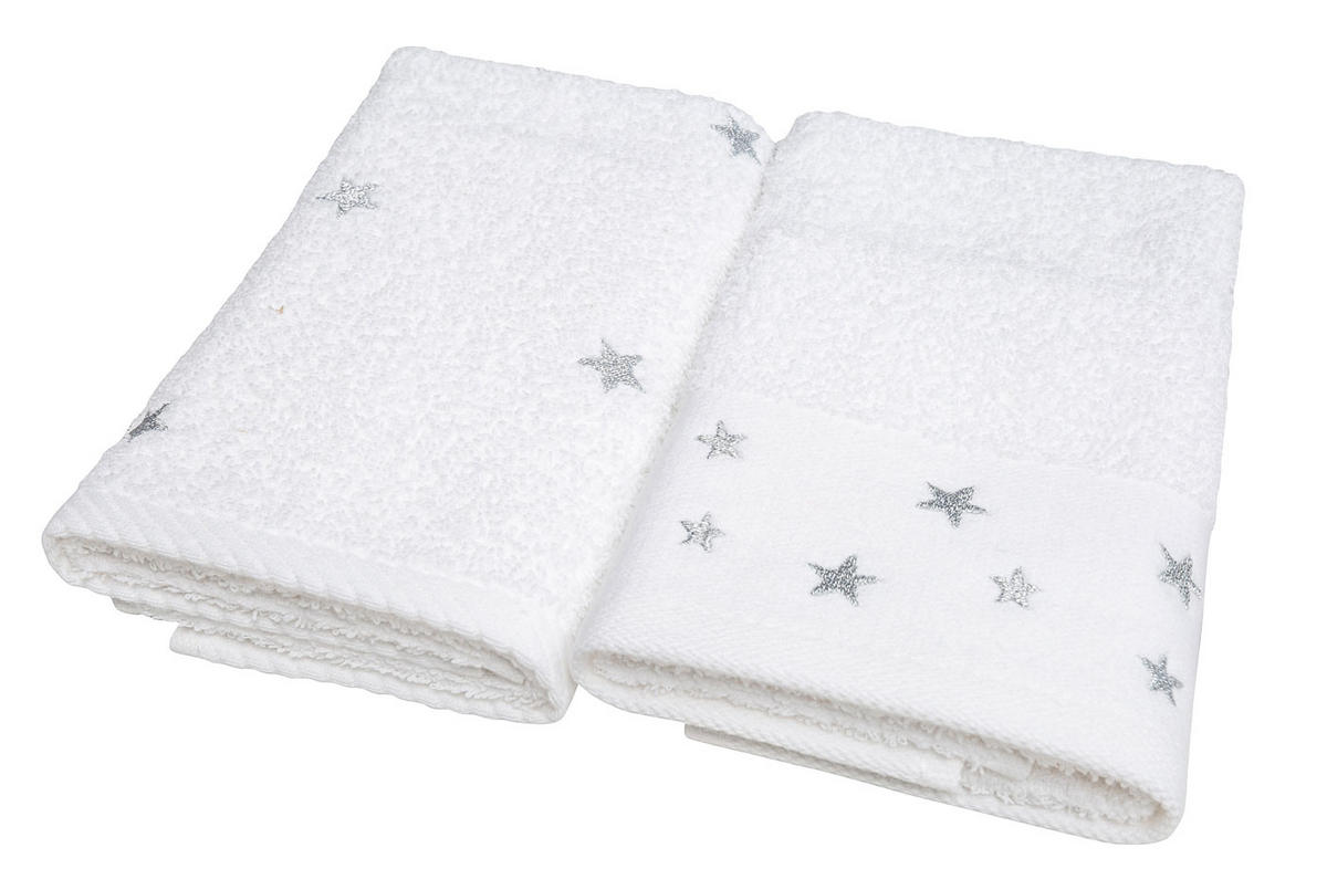 UTERÁK PRE HOSTÍ, 30/50 cm, strieborná, biela - biela/strieborná, Konventionell, textil (30/50cm) - X-Mas
