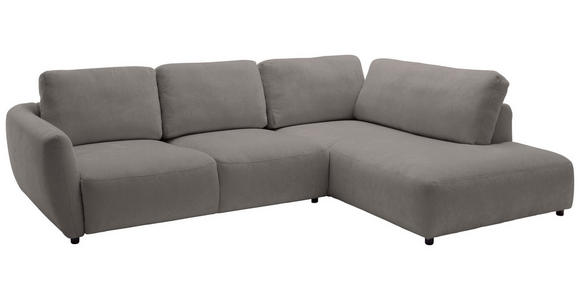 ECKSOFA  in Chenille Grau  307/224 cm  - Schwarz/Grau, KONVENTIONELL, Kunststoff/Textil (307/224cm) - Hom`in