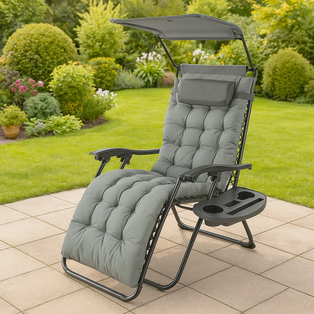 SOLSÄNG   64/133/91 cm  - ljusgrå, Modern, metall/textil (64/133/91cm) - Gardenson