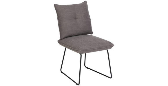 STUHL in Stahl Struktur Metall, Textil - Schwarz/Grau, Design, Textil/Metall (51/90/70cm) - Dieter Knoll
