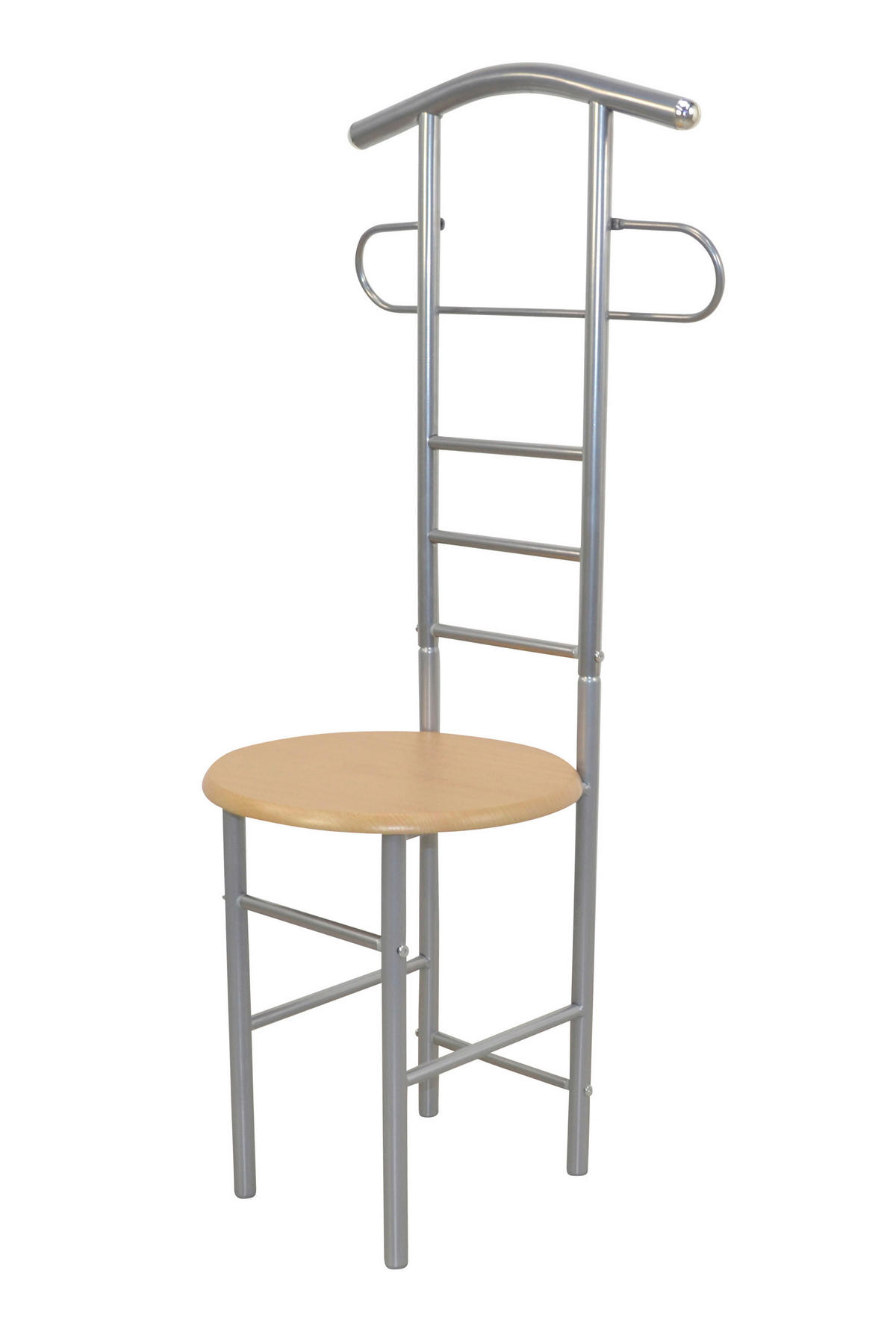 HERRENDIENER in Buchefarben, Alufarben   - Buchefarben/Alufarben, Design, Holzwerkstoff/Metall (47/53/118cm) - MID.YOU