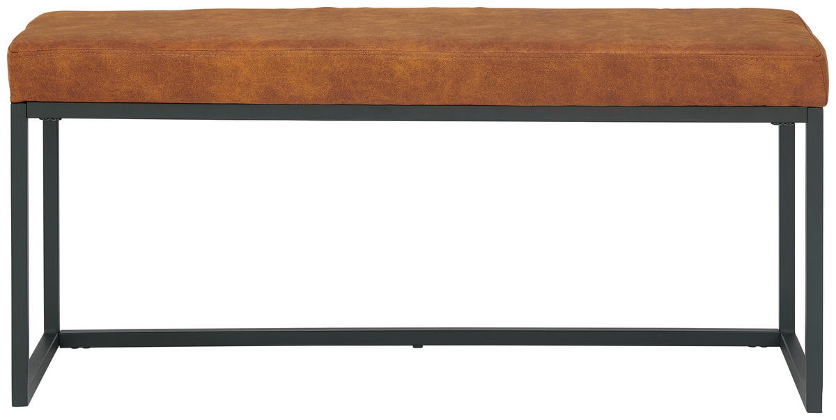 HOCKERBANK 100/45/38 cm Mikrofaser Braun, Beige  - Beige/Braun, Design, Textil/Metall (100/45/38cm) - MID.YOU