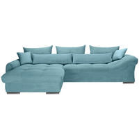 ECKSOFA Türkis Cord  - Türkis/Chromfarben, KONVENTIONELL, Textil/Metall (225/335cm) - Carryhome