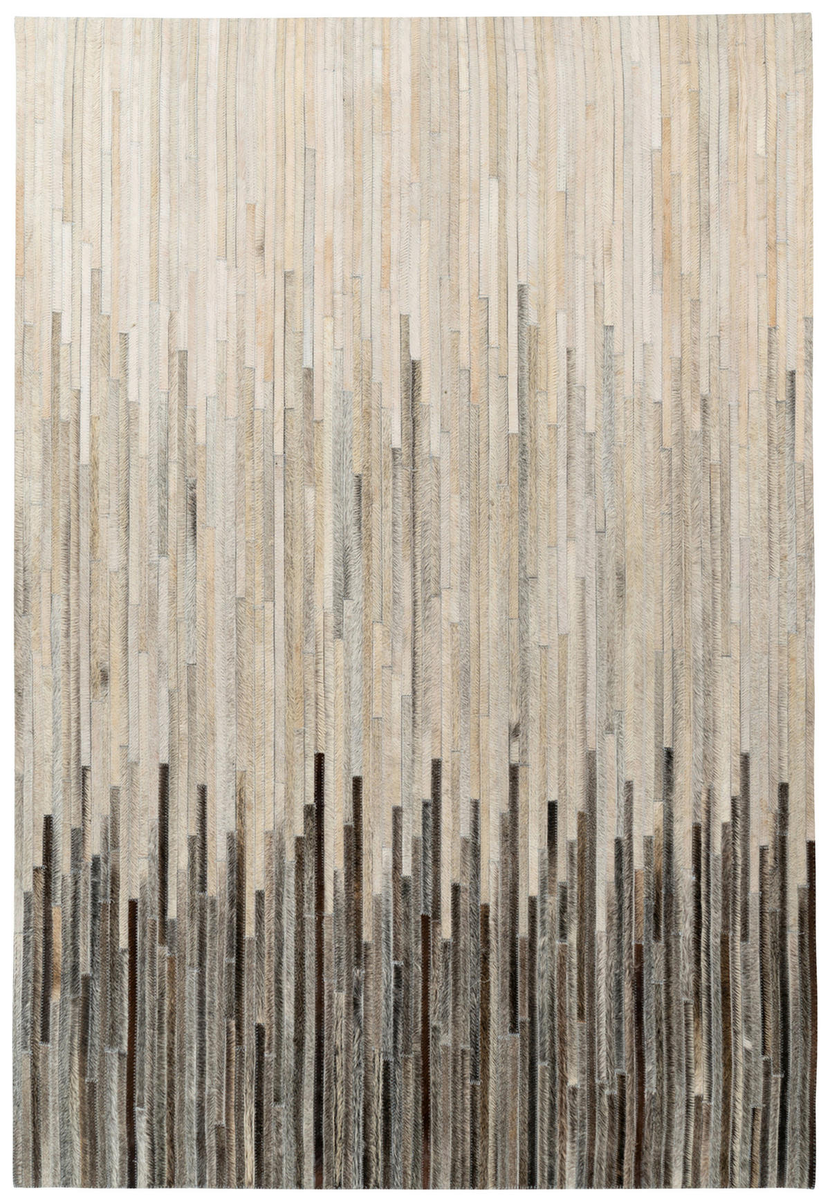 LEDERTEPPICH 160/230 cm Creme, Schwarz  - Creme/Schwarz, KONVENTIONELL, Leder/Textil (160/230cm)