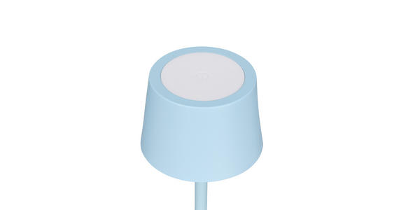 AKKU-TISCHLEUCHTE 9/22 cm  - Hellblau, Basics, Metall (9/22cm) - Novel