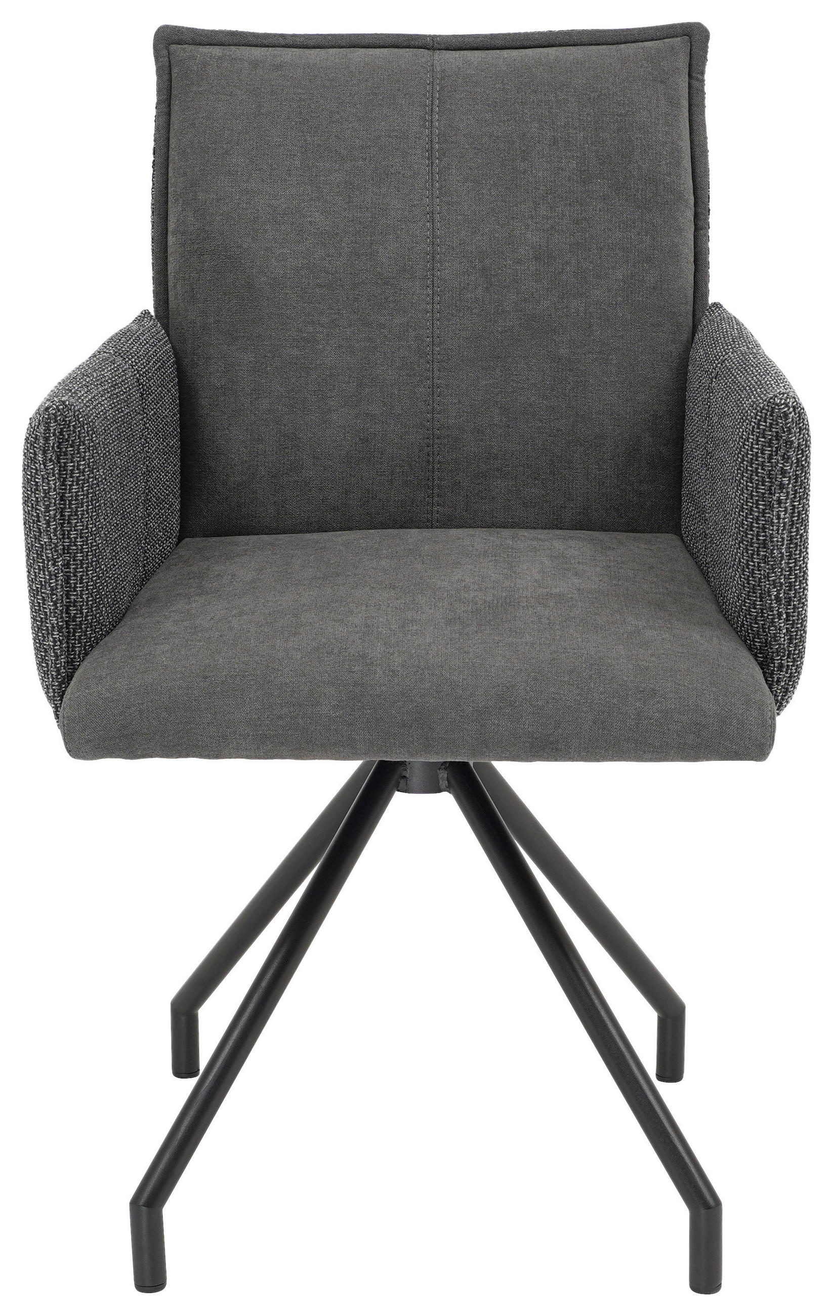 ARMLEHNSTUHL  in Webstoff, Mikrofaser  - Anthrazit/Schwarz, Design, Textil/Metall (60/92/60cm) - Linea Natura