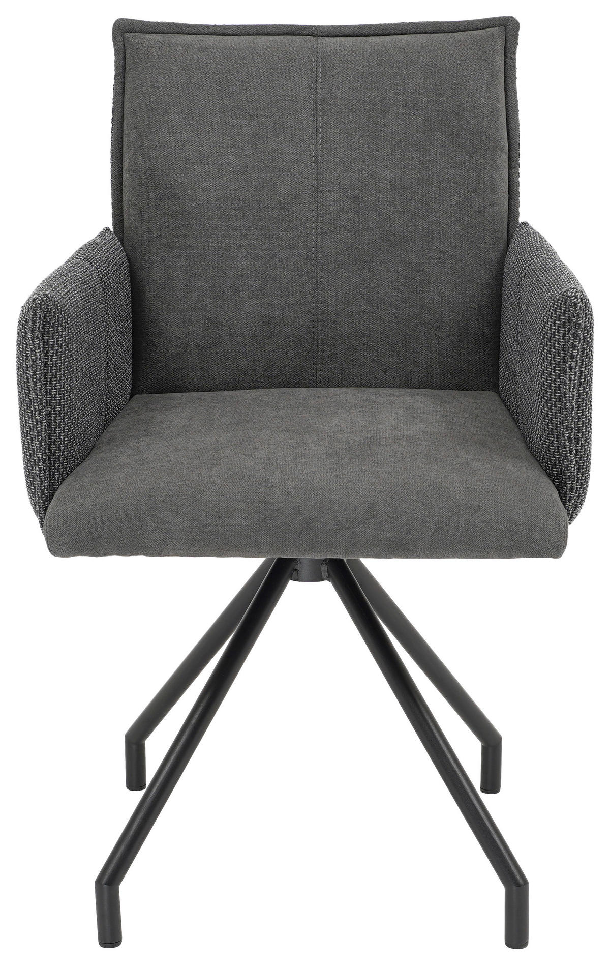 ARMLEHNSTUHL  in Webstoff, Mikrofaser  - Anthrazit/Schwarz, Design, Textil/Metall (60/92/60cm) - Linea Natura
