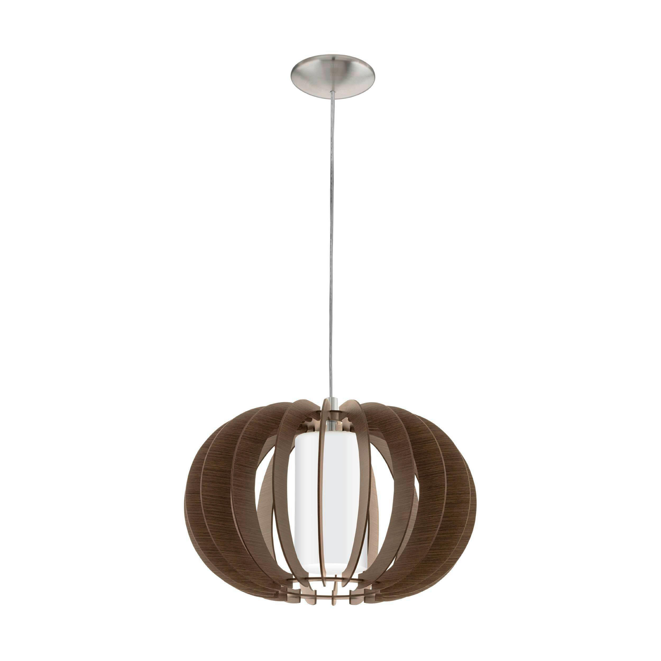 HÄNGELEUCHTE Stellato 40/130 cm   - Braun/Weiß, Natur, Glas/Holz (40/130cm) - Eglo