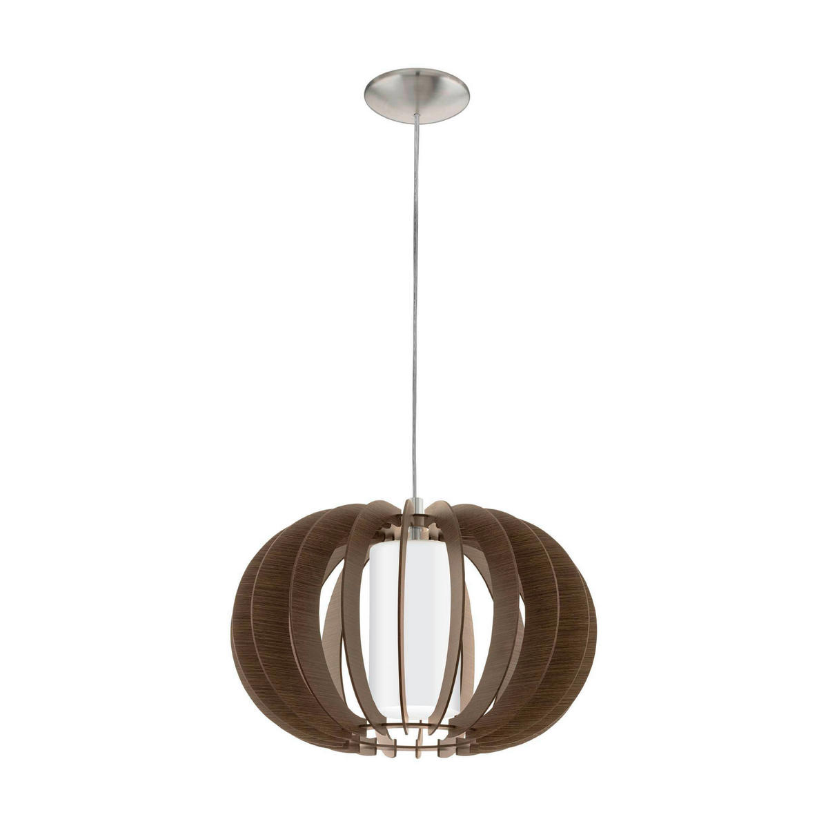 HÄNGLAMPA Stellato 40/130 cm  - vit/brun, Natur, metall/trä (40/130cm) - Eglo