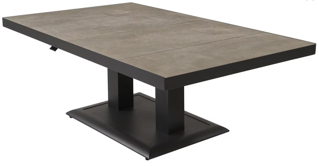 LOUNGETISCH 140/85/50-72 cm  - Schieferfarben/Anthrazit, MODERN, Keramik/Metall (140/85/50-72cm) - Ambia Garden