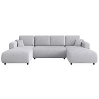 Wohnlandschaft inkl. Funktion Grau Cord  - Schwarz/Grau, KONVENTIONELL, Textil (200/360/200cm) - Xora