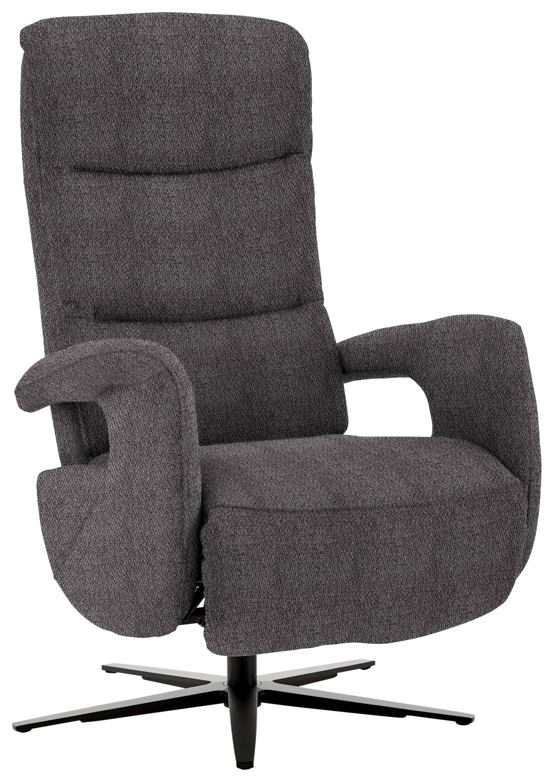 FAUTEUIL RELAX in Textil Anthrazit  - Anthrazit/Schwarz, Design, Textil/Metall (71/112/83-176cm) - Beldomo Style