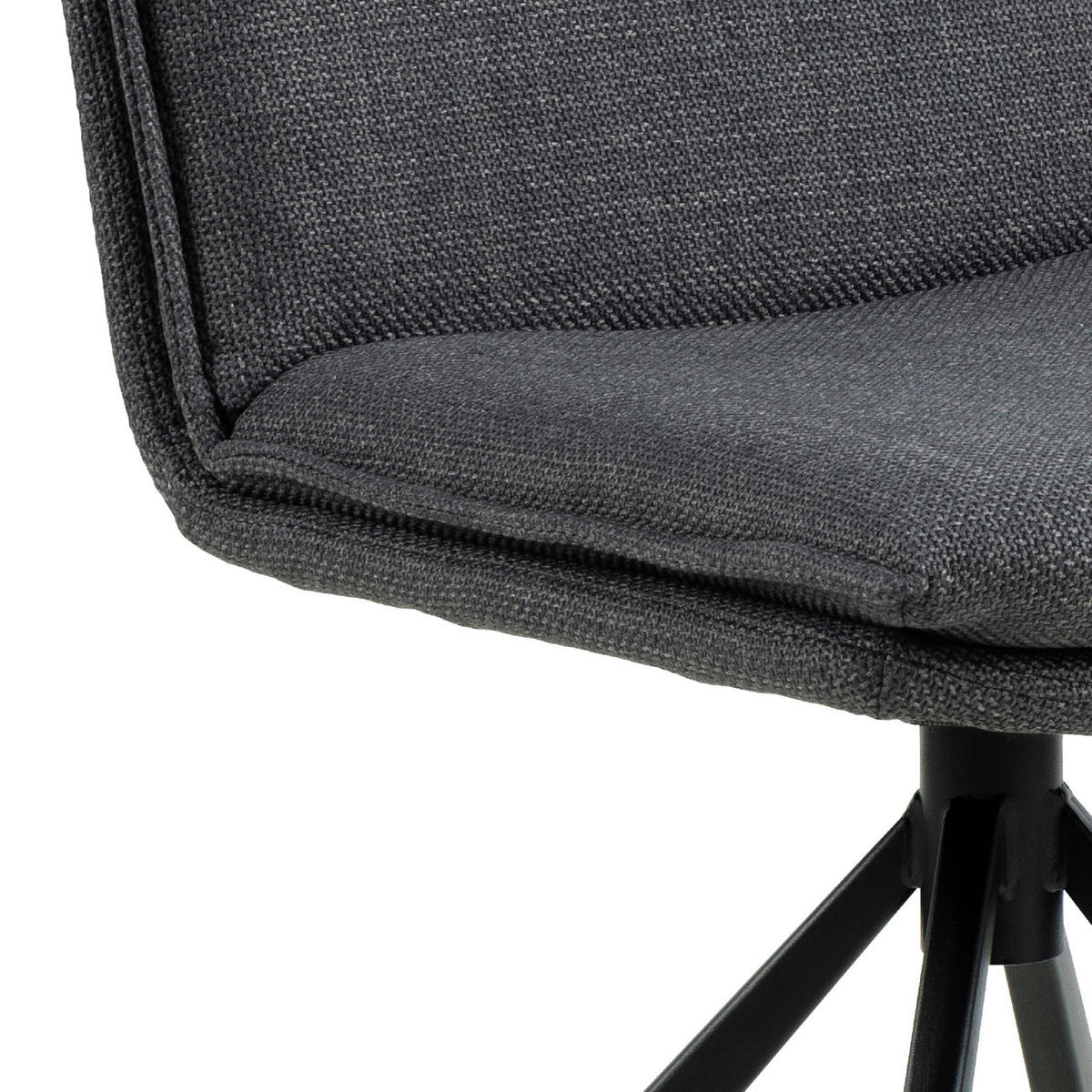STUHL  in Webstoff  - Dunkelgrau/Schwarz, Design, Textil/Metall (47/85/59cm) - MID.YOU