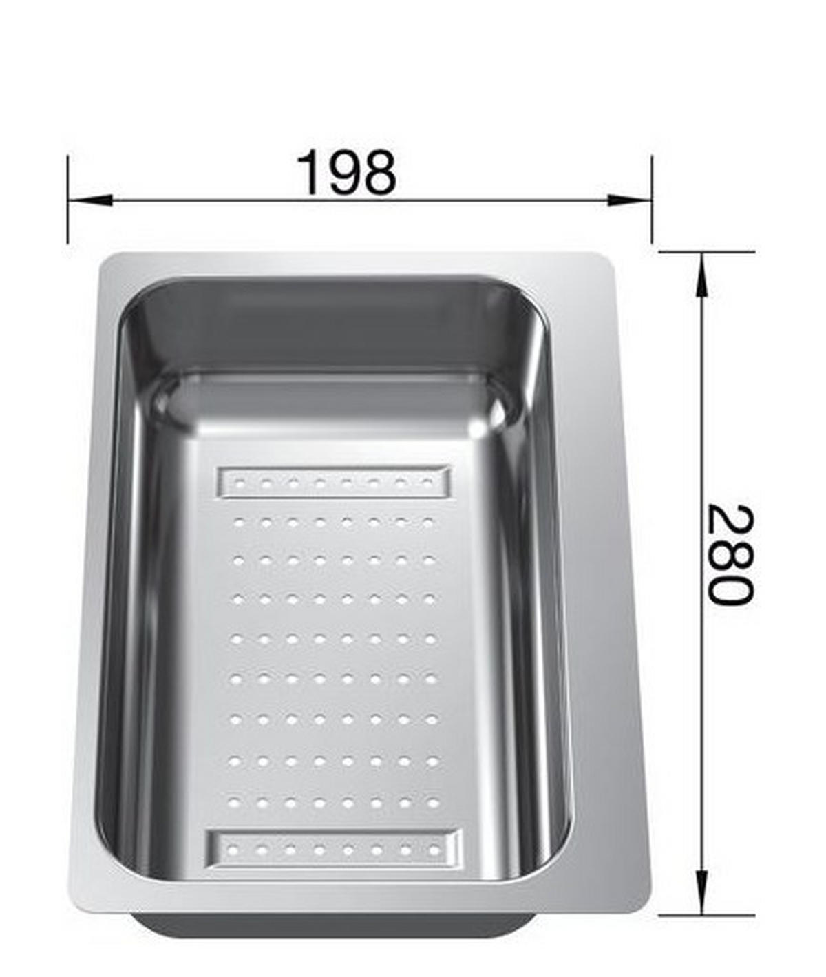 RESTESCHALE 217796  - Chromfarben, Basics, Metall (28/7,2/19,8cm) - Blanco