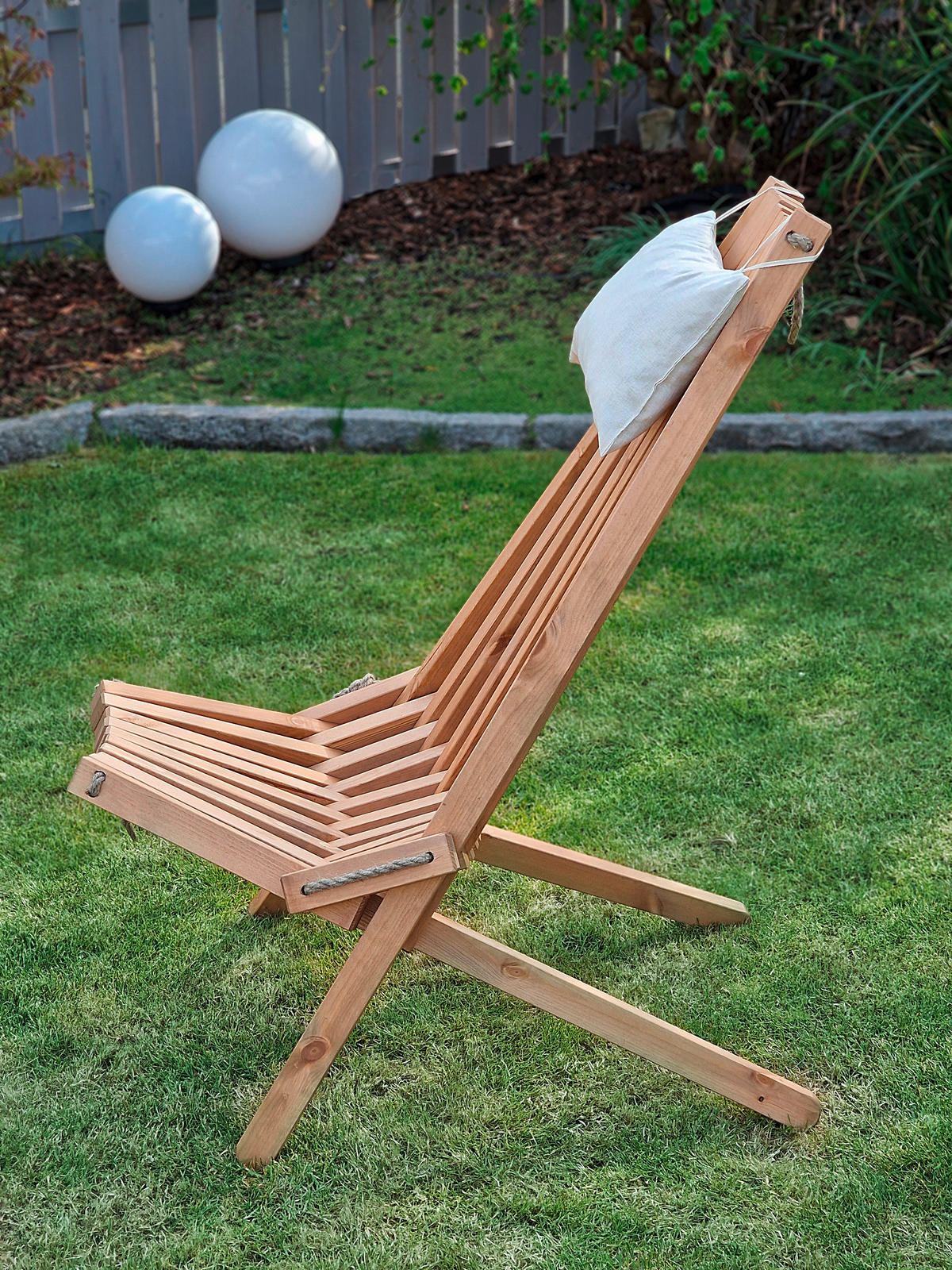 GARTEN-RELAXSESSEL Kiefer  - Braun, MODERN, Holz/Textil (69/104/93cm) - Gardenson