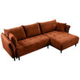 ECKSOFA Rostfarben Chenille  - Rostfarben/Schwarz, KONVENTIONELL, Holz/Textil (290/160cm) - Carryhome