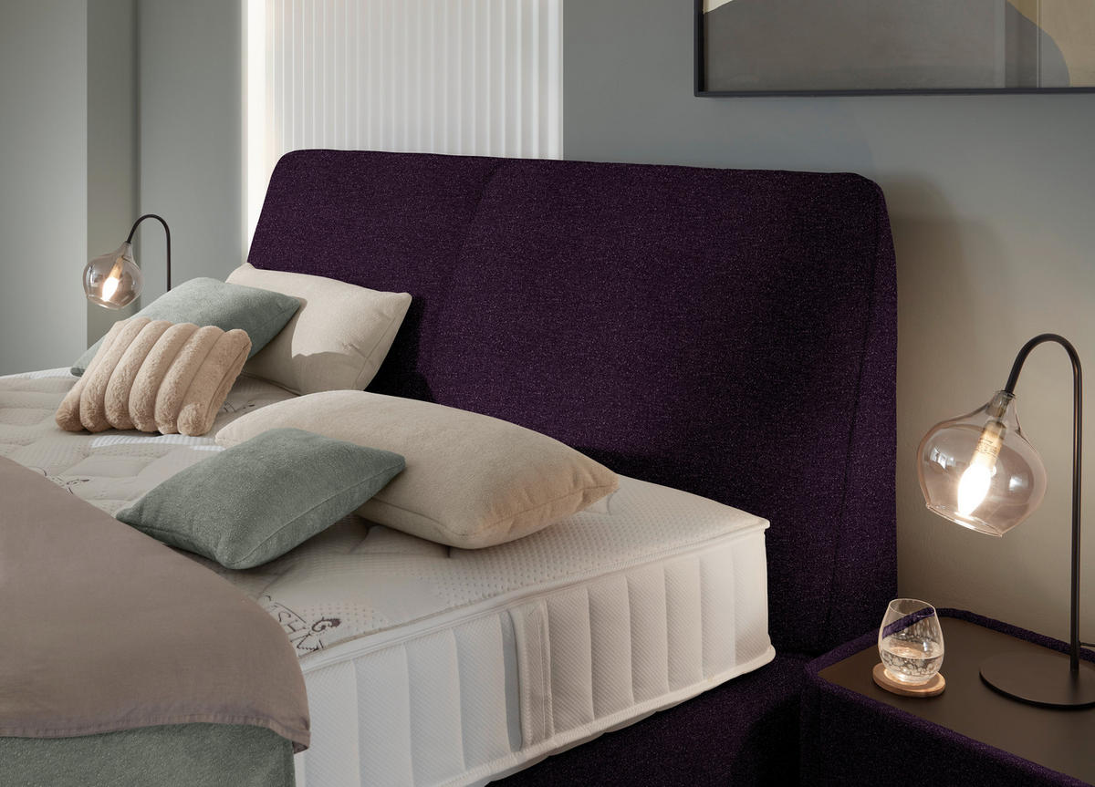 BOXSPRINGBETT 160/200 cm  in Violett  - Violett/Schwarz, Design, Kunststoff/Textil (160/200cm) - Johann Jakob