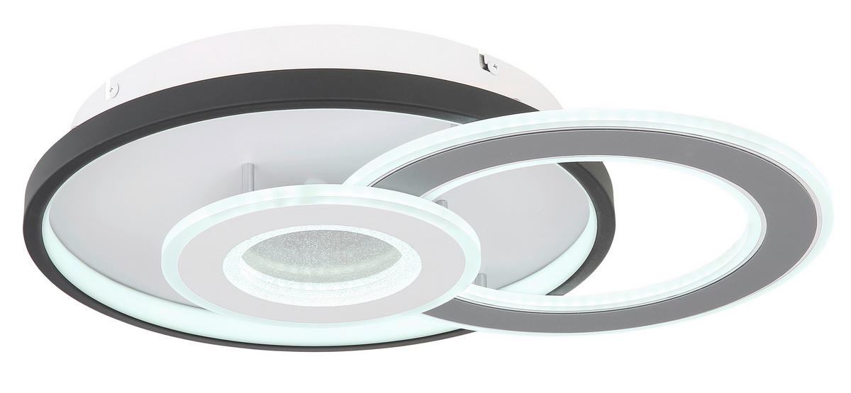 DECKENLEUCHTE 36 W    49/36/8 cm  - Weiss/Transparent, Trend, Kunststoff/Metall (49/36/8cm) - Globo