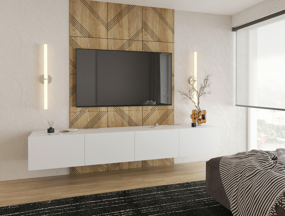 TV-BÄNK Newniq  i 120/36,7/45 cm  - vit, Design, trämaterial (120/36,7/45cm) - Hom`in