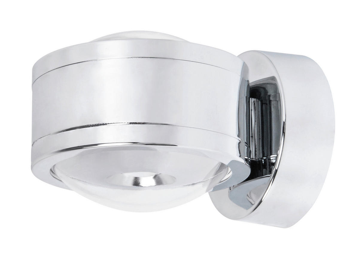 LED-WANDLEUCHTE 14,3/11,2/9,0 cm   - Chromfarben, Design, Metall (14,3/11,2/9,0cm)