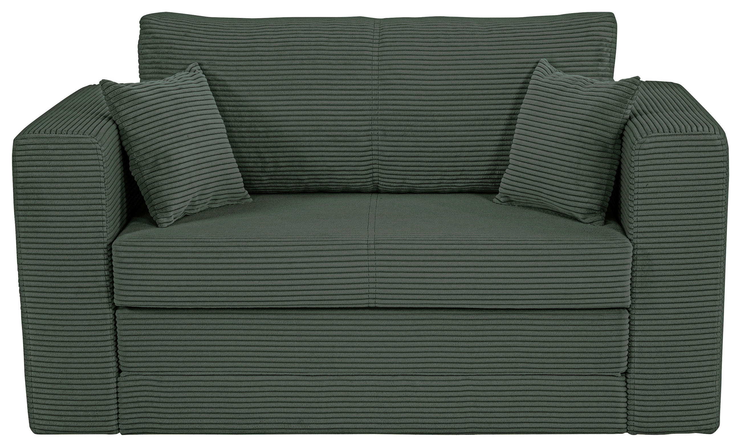 JUGEND- UND KINDERSOFA Cord Dunkelgrün  - Dunkelgrün/Schwarz, KONVENTIONELL, Textil (136/78/72cm) - Xora
