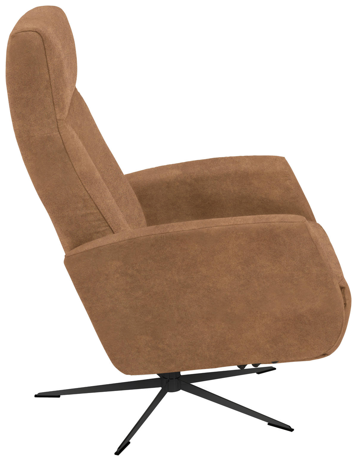 RELAXSESSEL in Textil Hellbraun  - Hellbraun/Schwarz, Design, Textil/Metall (73/105/82cm) - Welnova