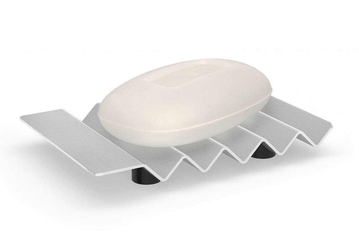 SEIFENSCHALE - Edelstahlfarben, Basics, Metall (14/1,6/9,5cm) - Zack