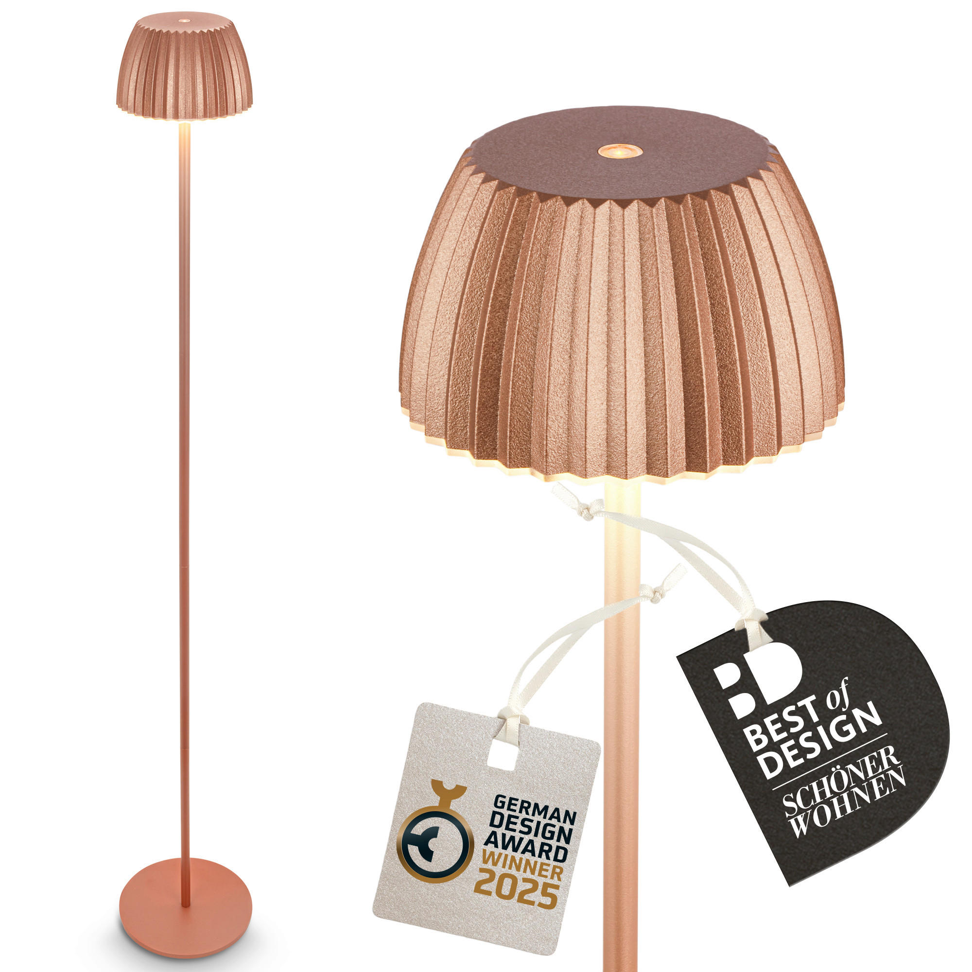 AKKU-STEHLEUCHTE 19/123,50 cm    - Kupferfarben, Basics, Kunststoff/Metall (19/123,50cm)