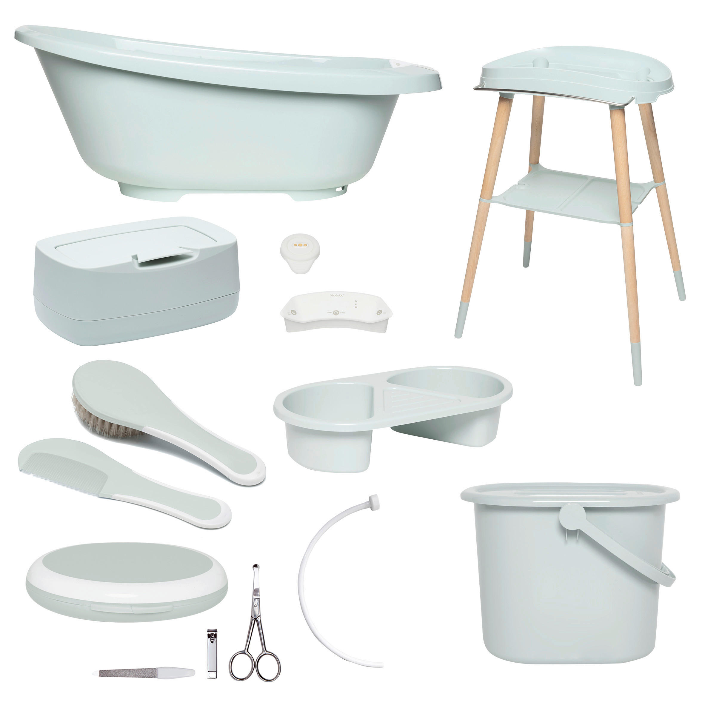 BABYBADESET SENSE 8-teilig  - Hellgrün/Grün, Basics, Kunststoff (79.5/40/46cm) - Bebe Jou