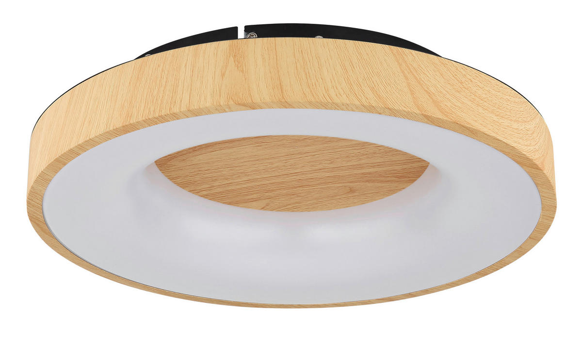 STROPNÍ LED SVÍTIDLO, 40/40/10 cm - černá/opál, Natur, kov/plast (40/40/10cm) - Globo