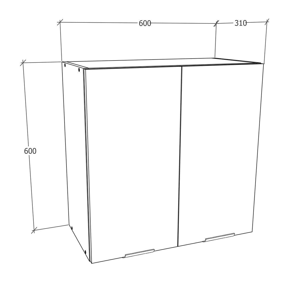 KÜCHENOBERSCHRANK 60/60/31 cm  in Anthrazit, Weiss  - Weiss/Anthrazit, Trend, Holzwerkstoff/Kunststoff (60/60/31cm) - MID.YOU