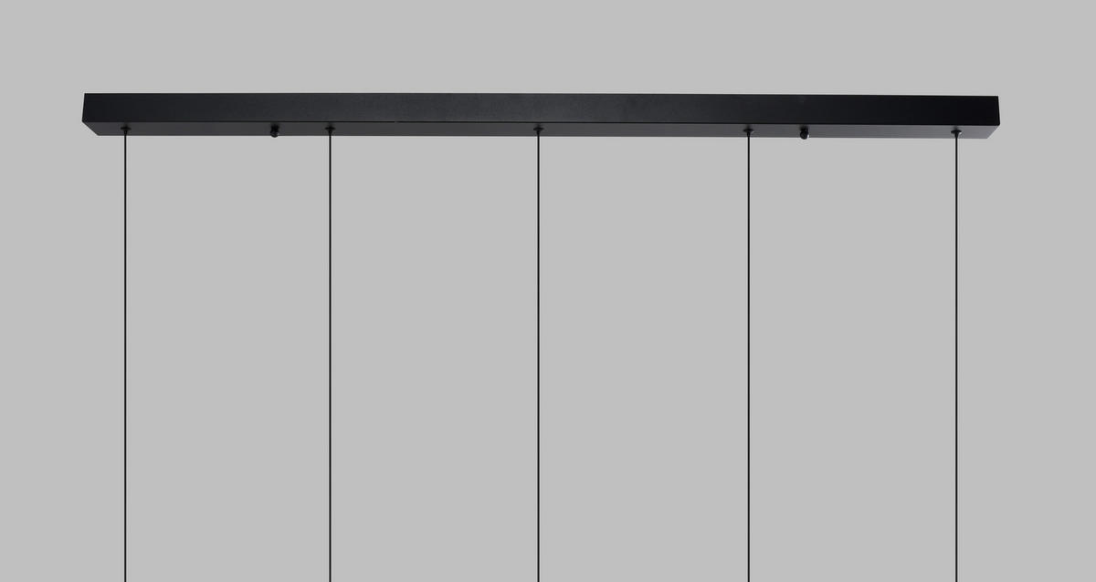 LED-HÄNGELEUCHTE Pesaro 128/170/20 cm  - Schwarz, Design, Glas/Metall (128/170/20cm)