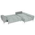 ECKSOFA in Flachgewebe Hellgrau  - Hellgrau/Schwarz, KONVENTIONELL, Textil/Metall (295/180cm) - Carryhome