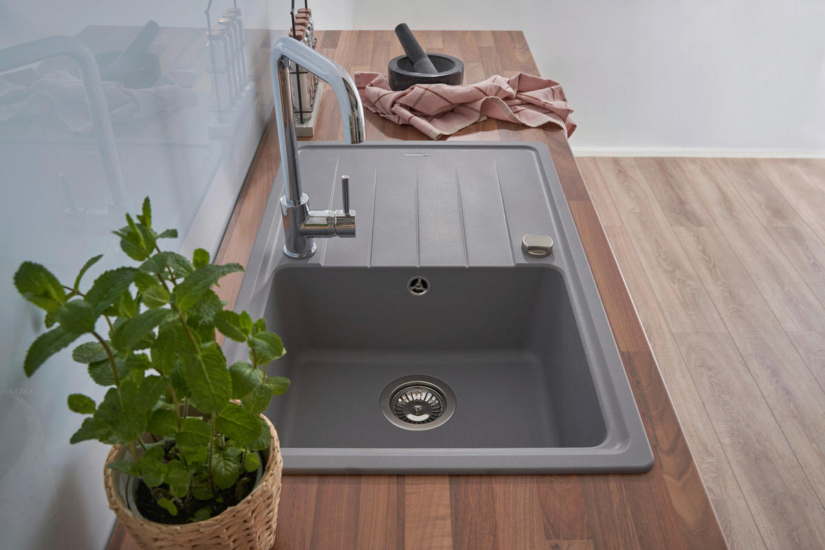 SPÜLE 1725COLUMBIA78X50G  - Grau, Trend, Stein (78/18,5/50cm) - Respekta