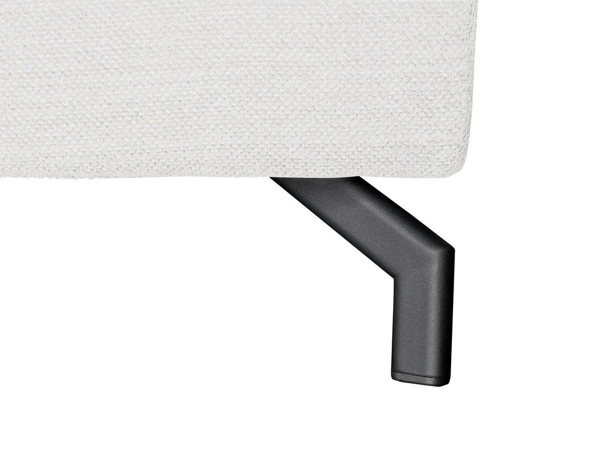 ECKSOFA Weiß Chenille  - Schwarz/Weiß, KONVENTIONELL, Textil/Metall (240/185cm) - Carryhome