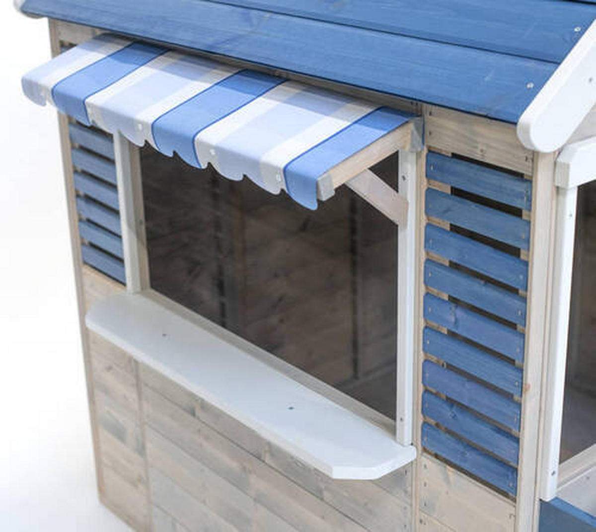 SPIELHAUS 120/155/120 cm  - Blau/Naturfarben, KONVENTIONELL, Holz (120/155/120cm) - Ambia Garden