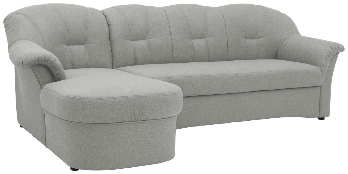 ECKSOFA Silberfarben Webstoff  - Silberfarben/Schwarz, KONVENTIONELL, Kunststoff/Textil (142/233cm) - MID.YOU