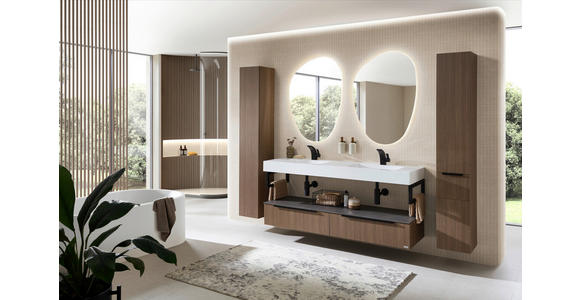 HOCHSCHRANK 30/184/33 cm  - Eiche dunkel, KONVENTIONELL, Glas/Holzwerkstoff (30/184/33cm) - Dieter Knoll