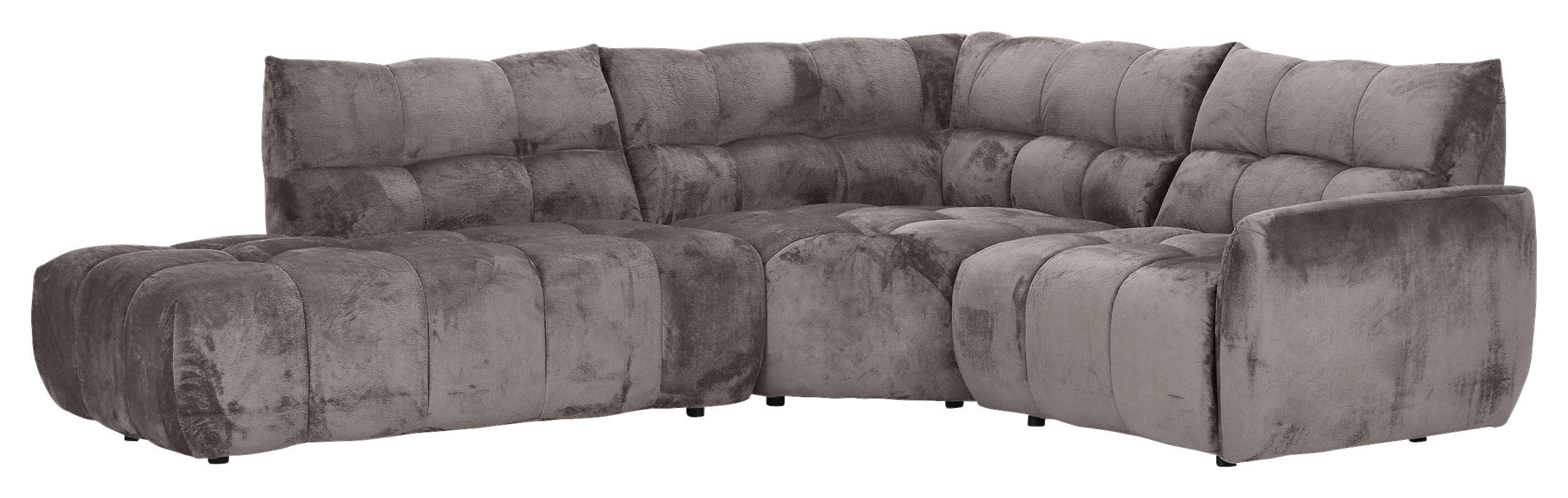 ECKSOFA Flachgewebe Grau  - Schwarz/Grau, Modern, Kunststoff/Textil (275/235cm) - Landscape