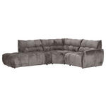 ECKSOFA Grau Flachgewebe  - Schwarz/Grau, MODERN, Kunststoff/Textil (275/235cm) - Landscape