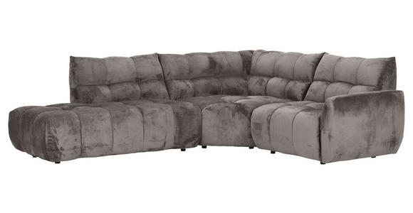 ECKSOFA Grau Flachgewebe  - Schwarz/Grau, MODERN, Kunststoff/Textil (275/235cm) - Landscape